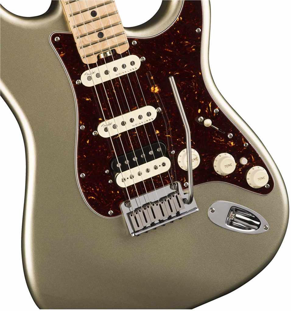 American Elite Stratocaster HSS Shawbucker MN Champagne